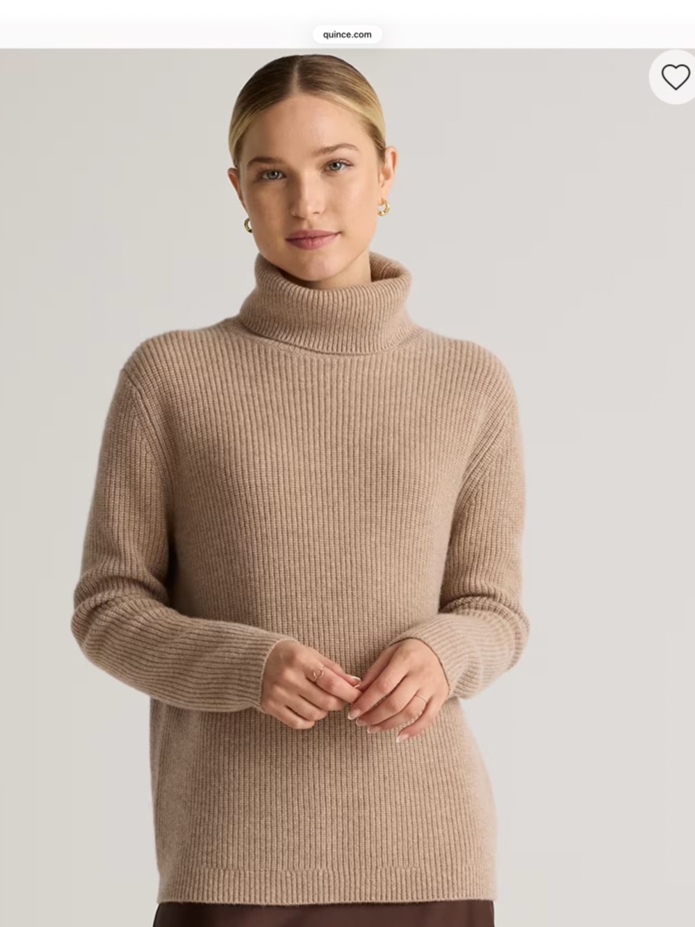 Quince Fisherman Turtleneck Sweater in 100% Cashmere